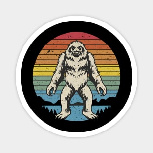 Retro vintage yeti in sunset Magnet